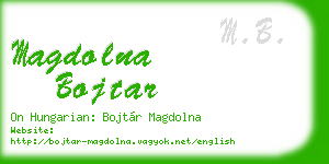 magdolna bojtar business card